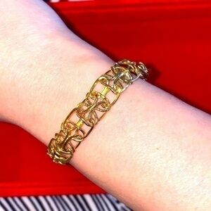 14kt Italian Gold bracelet Unisex gorgeous detailed work